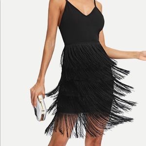 SHEIN Layered Fringe Bodycon Cami Dress
